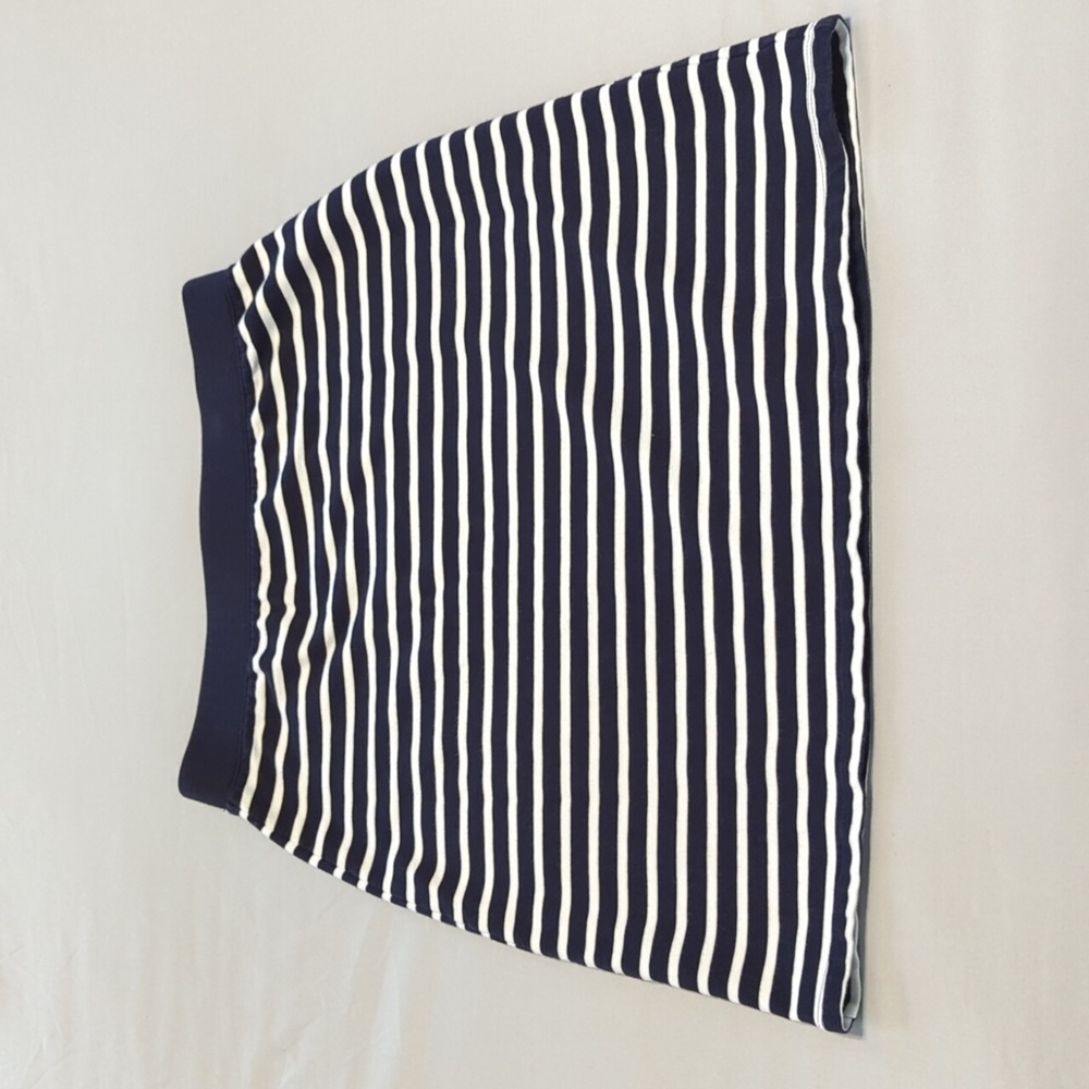 Talbots Blue and White Striped Pull On Knit Skirt Small Petite